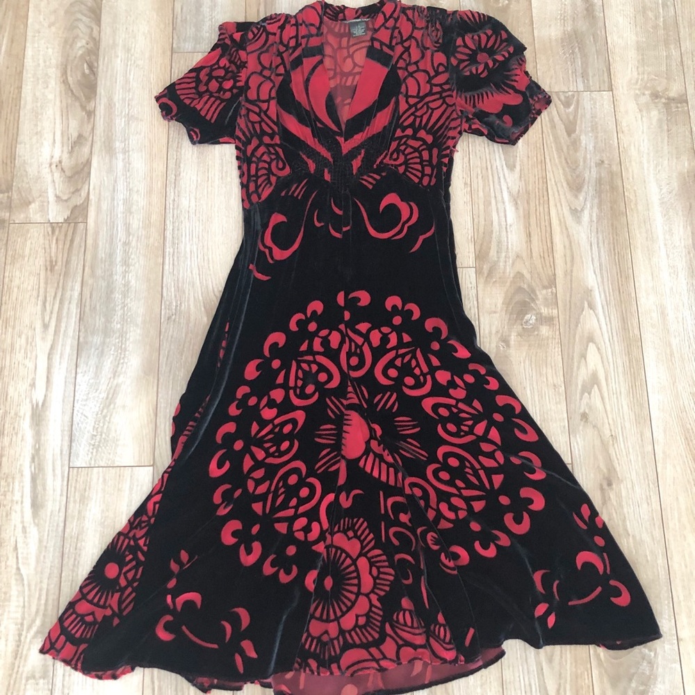 Vivienne Tam black and burgundy dress - Size 2